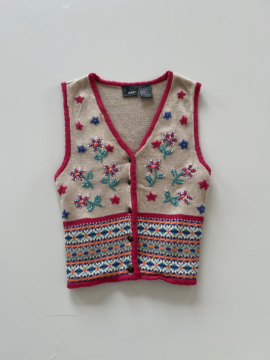 Liz Wear Embroidered Sweater-Bust 40