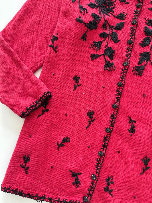 Tiara Woman Embroidered Cardigan Sweater-Bust 46