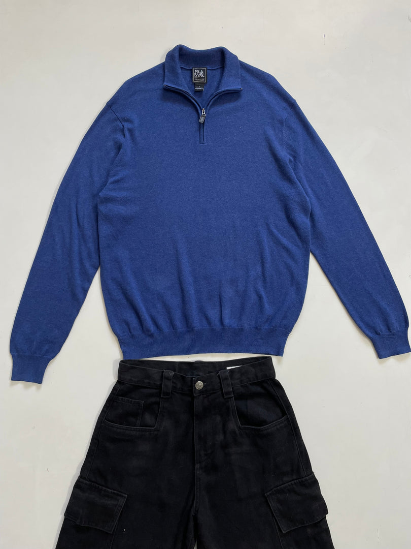 Blue Half Zip Up Soft Sweater - Chest 46