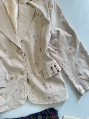 Vintage Embroidered Corduroy Blazer-Chest 46