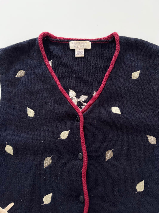 Christopher&Banks Embroidered Vest Sweater-Bust 42