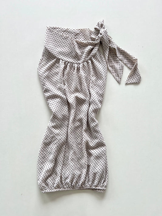 Polka Dot Side Knot Sheer Top-Bust 44