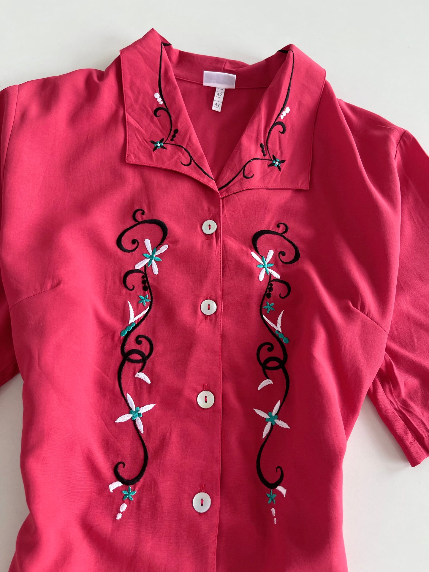 Meyer Mode Embroidered Vintage Shirt-Bust 44