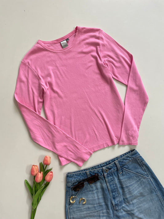 BUBBLEGUM PINK FULL SLEEVE TOP - BUST 34 to 40