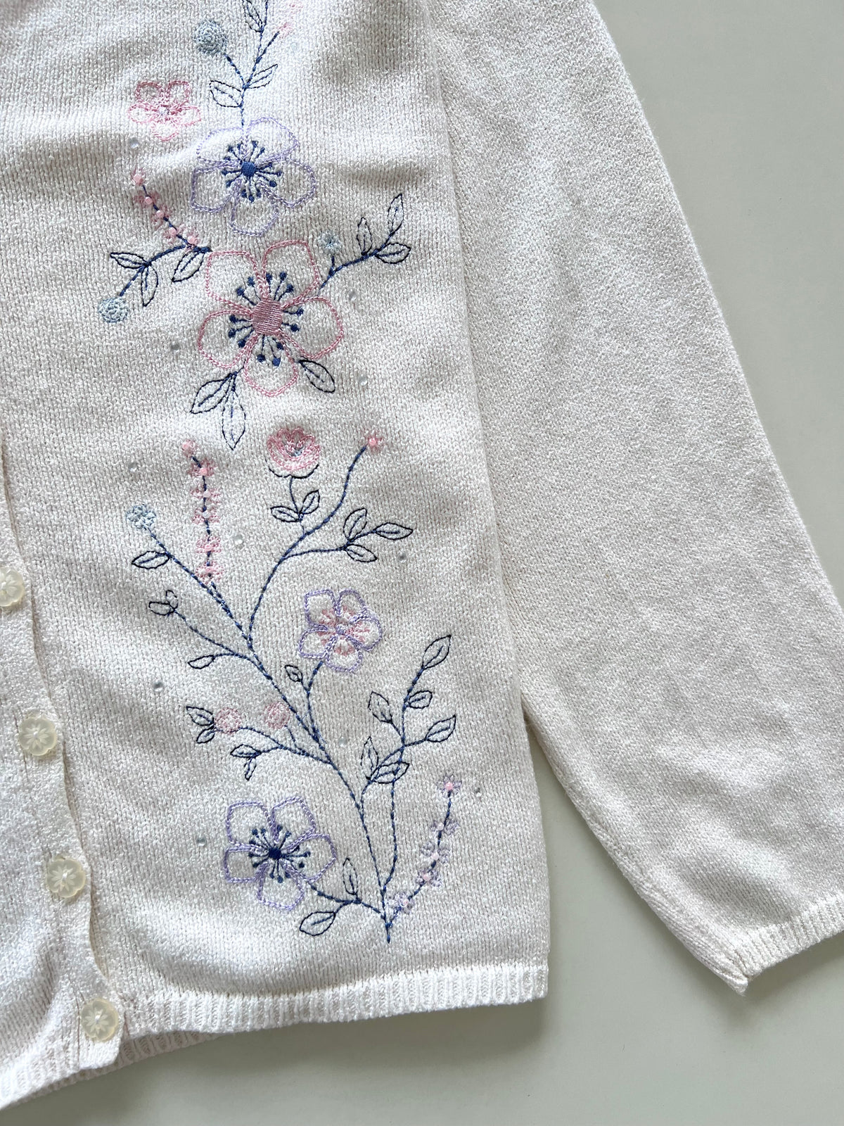 Northern Reflections Hand Embroidered Cardigan Sweater-Bust 48