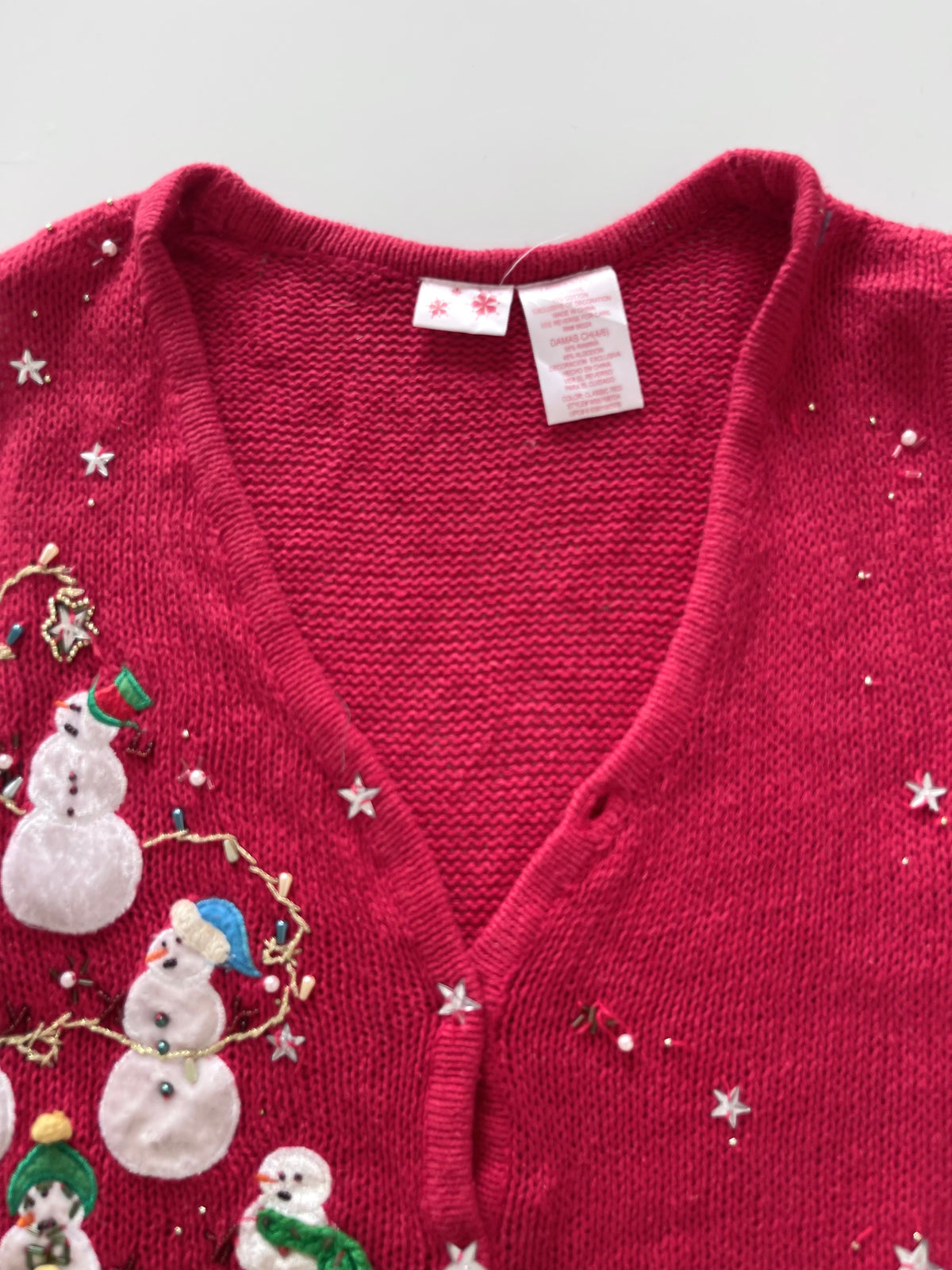 Christmas Embroidered Vest Sweater-Bust 44