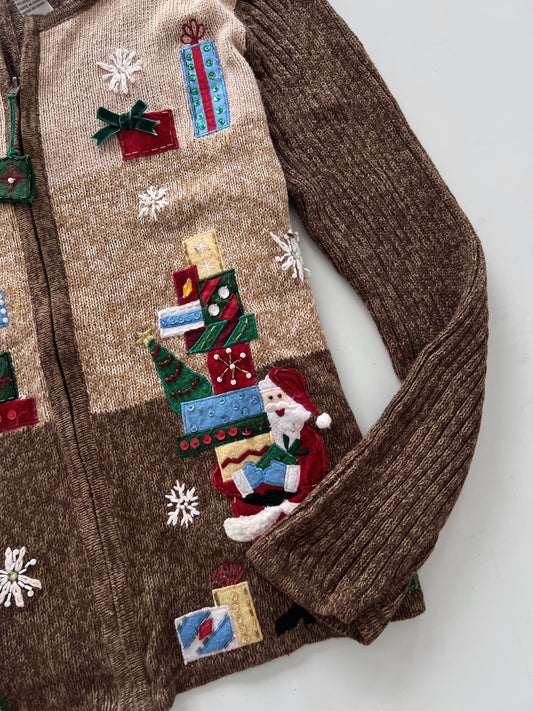 Christmas Collection Embroidered Christmas Zipper -Bust 46