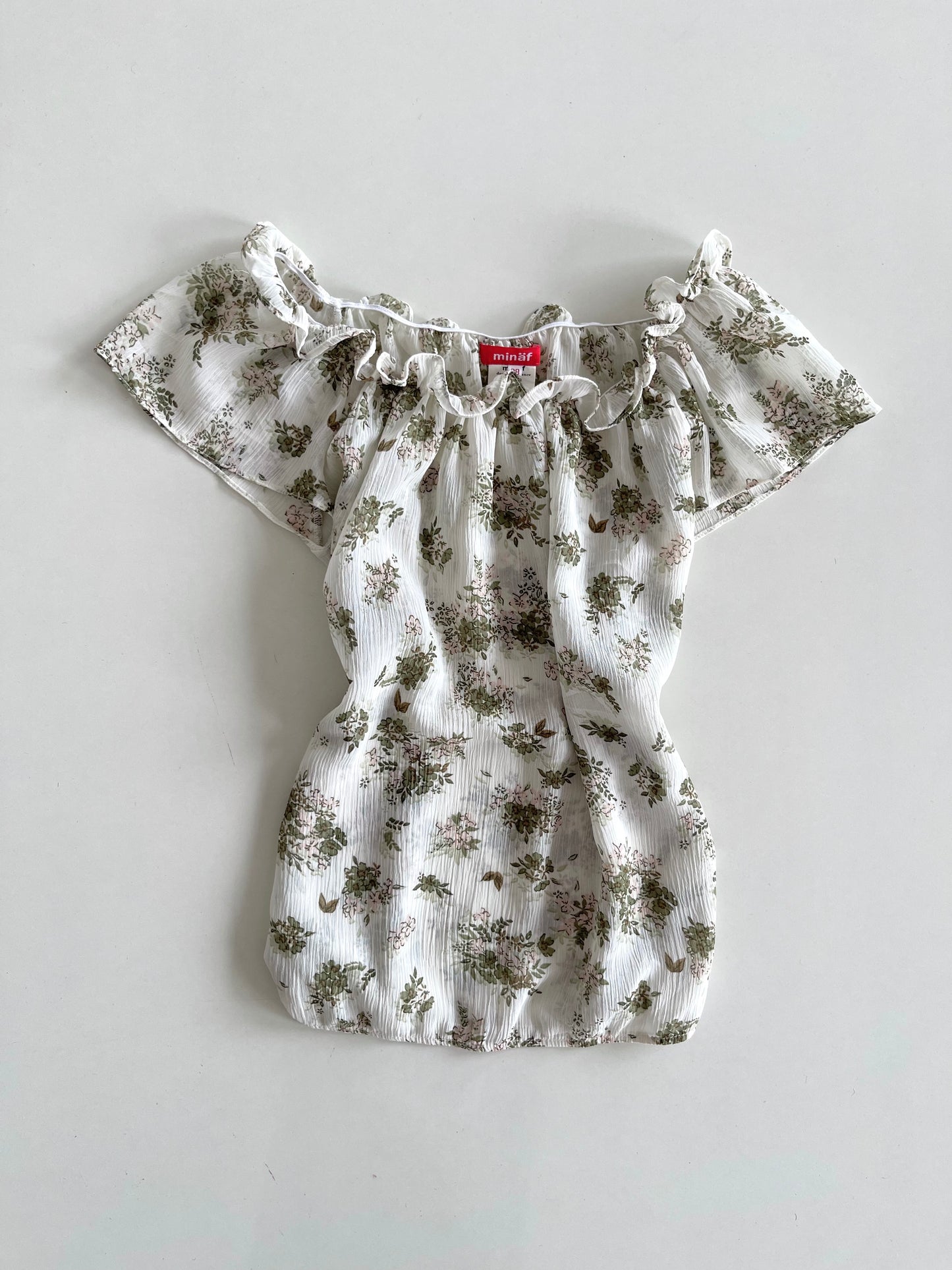 Minaf Floral Sheer Vintage Top-Bust 36