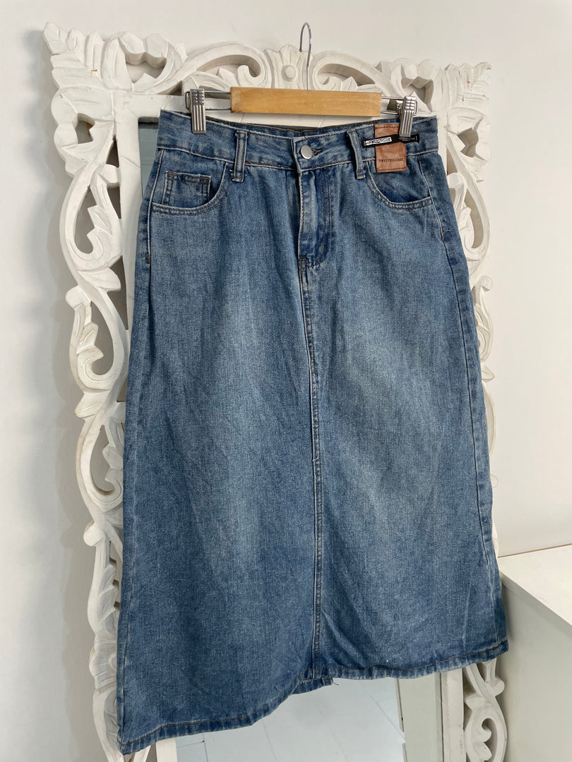 Denim Long Skirt-Waist 28
