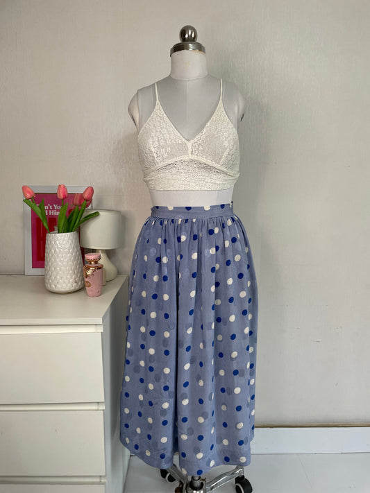 POLKA DOT BLUE STRIPED SKIRT WAIST - 28