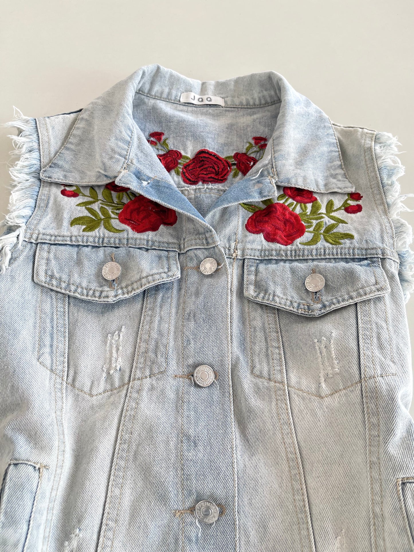 Embroidered Denim Jacket-Bust 38