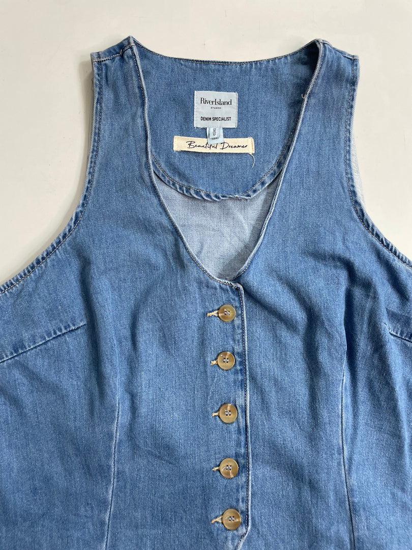 River Island Denim Waistcoat-Bust 42