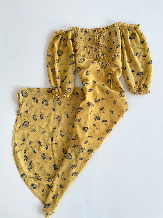 Mustard Smocked Dress-Bust 32