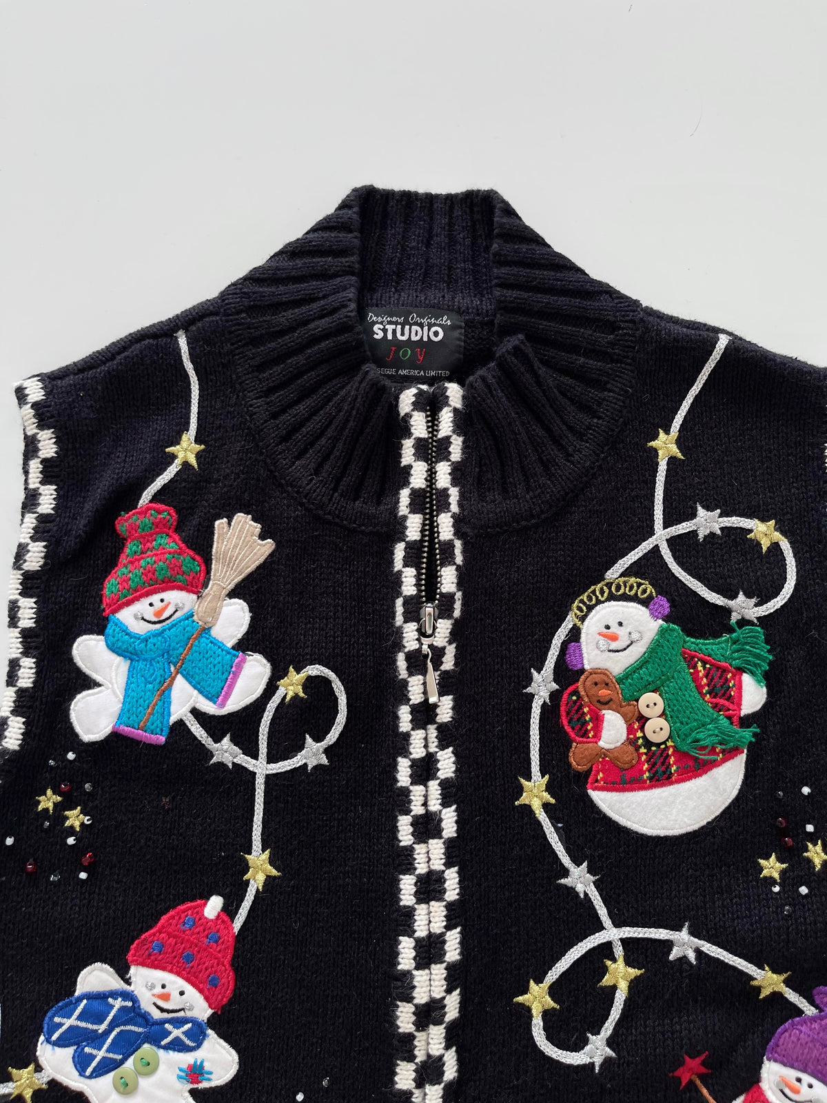 Studio Joy Embroidered Christmas Vest Sweater-Bust 40