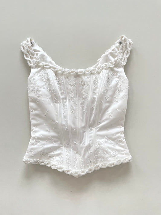 Embroidered Vintage Corset Top-Bust 32