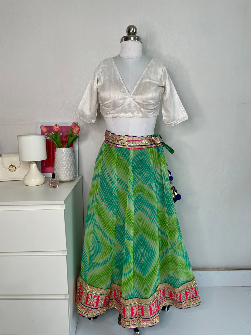 GREEN EMBROIDERED LEHENGA