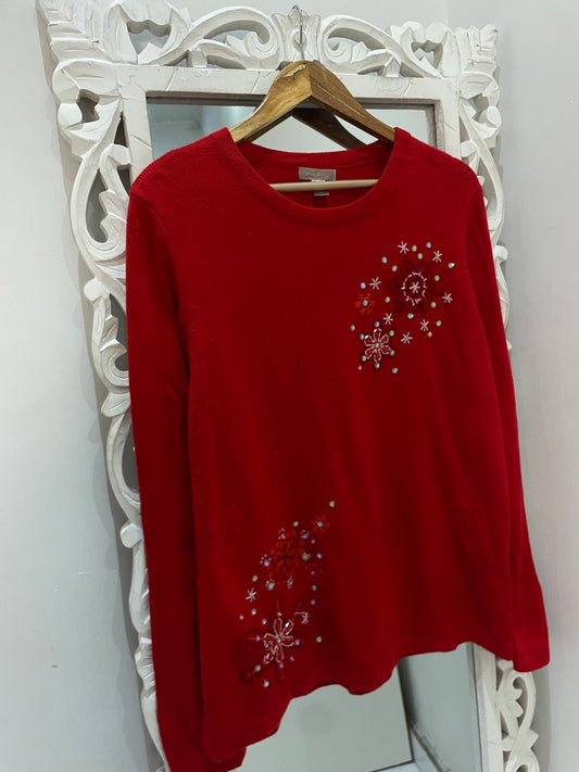 Embroidered Vintage Sweater-Bust 44