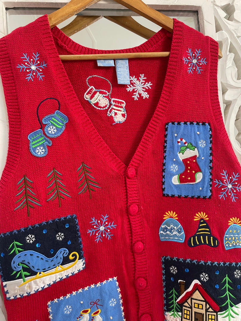 Holiday Edition Christmas Sweater Vest-Bust 46