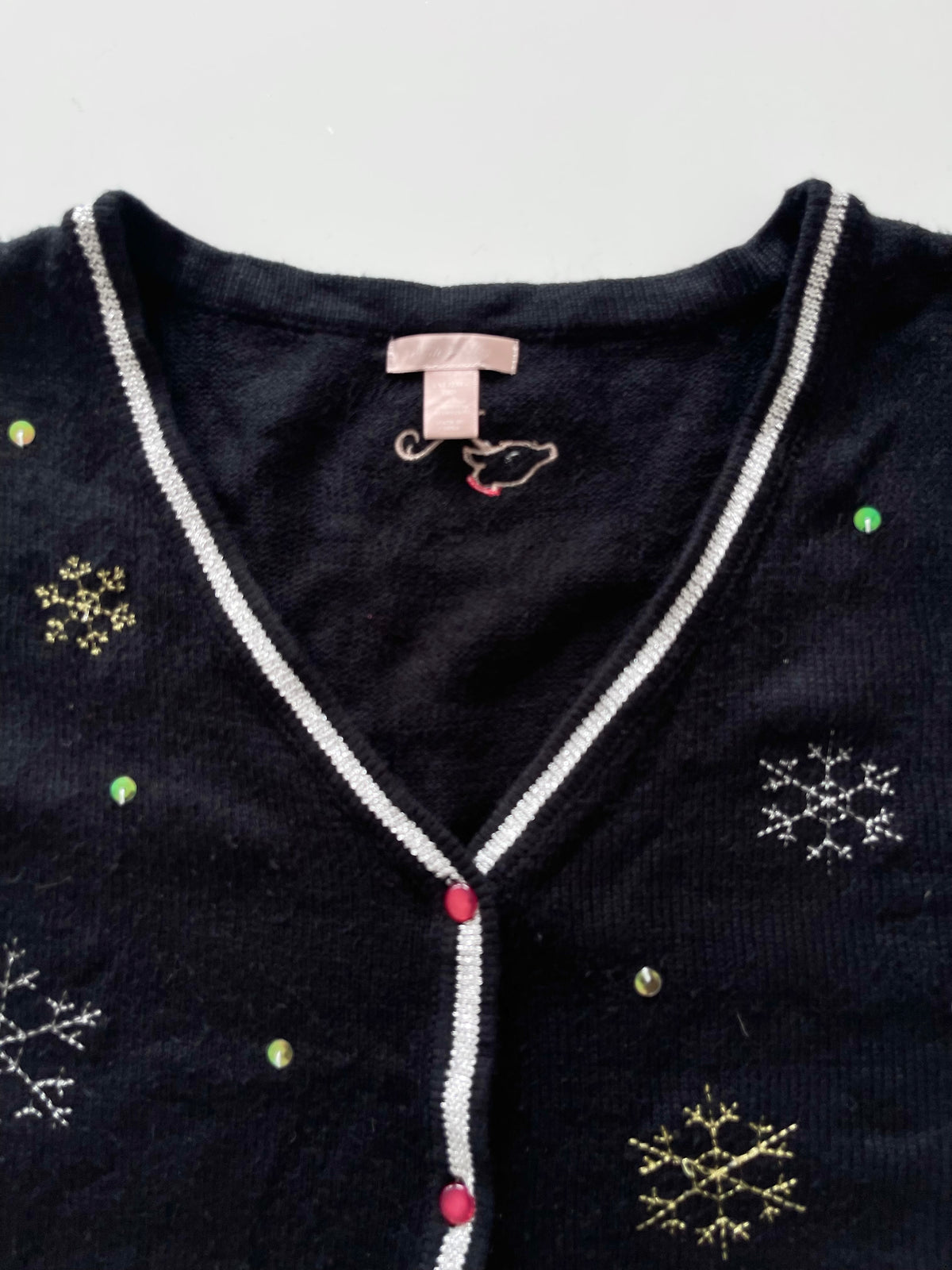 White Stag Embroidered Christmas Vest Sweater-Bust 48