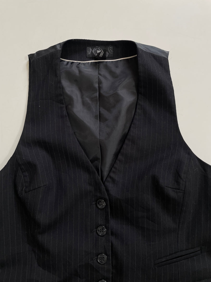 H&M Black Pinstripe Waistcoat - Bust 32