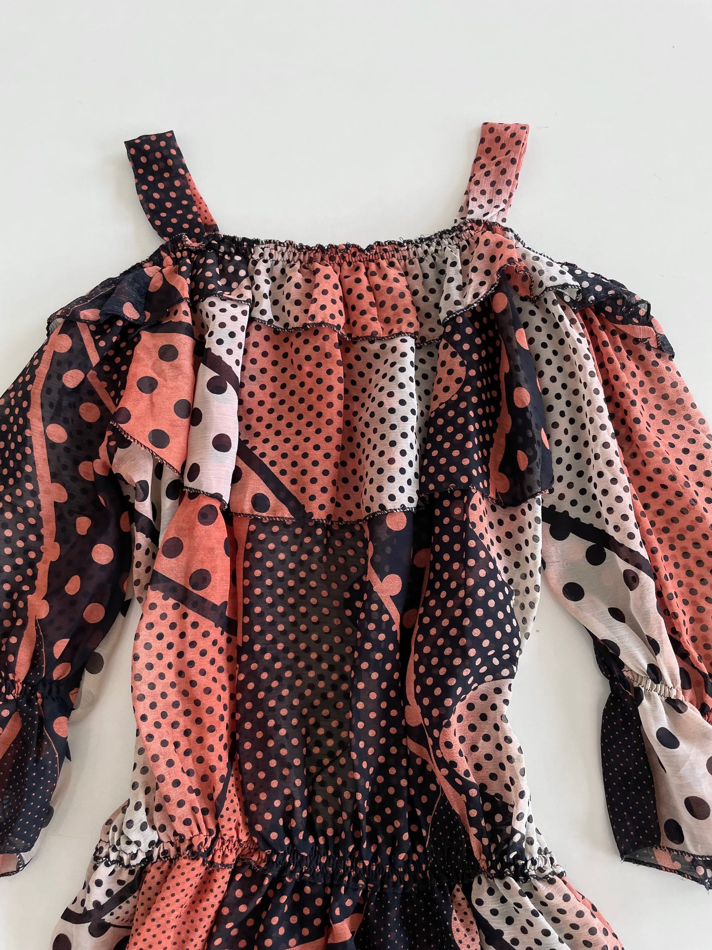 Polka Dots Vintage Sheer Top-Bust 38 to 40