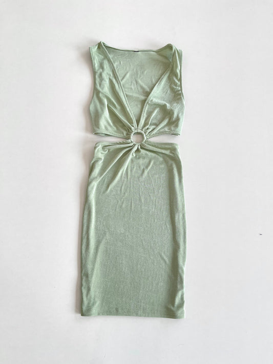 Cutout Mint Dress-Bust 36 to 38