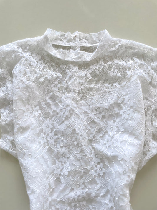 Lacy Sheer Vintage Top-Bust 44