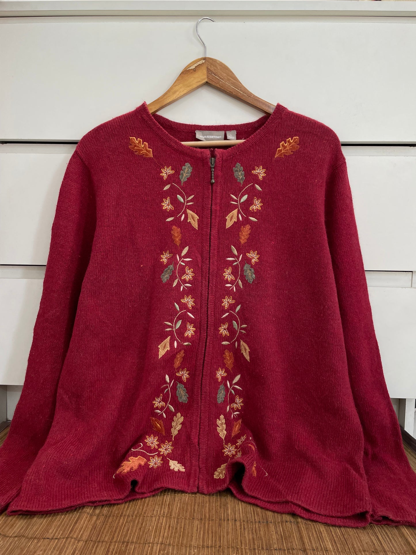 Croft & Barrow Embroidered Wool Angora Vintage Sweater-Bust 44