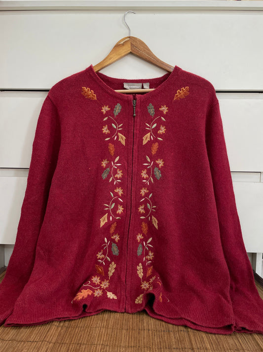 Croft & Barrow Embroidered Wool Angora Vintage Sweater-Bust 44