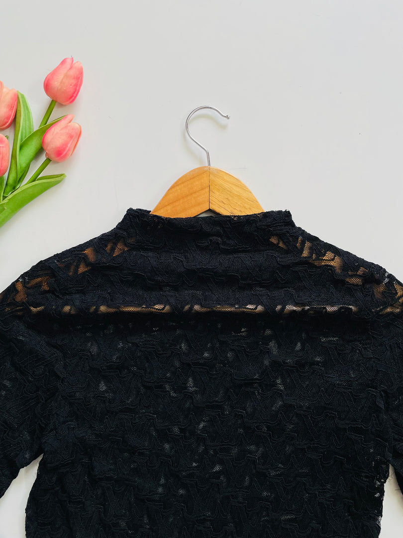 BLACK LACE TOP - BUST 30 to 34