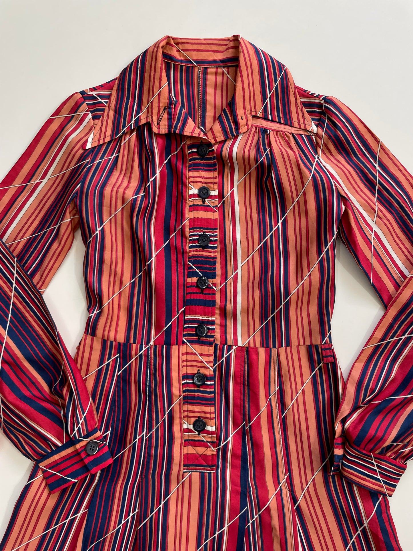 Striped Buttondown Dress-Bust 32