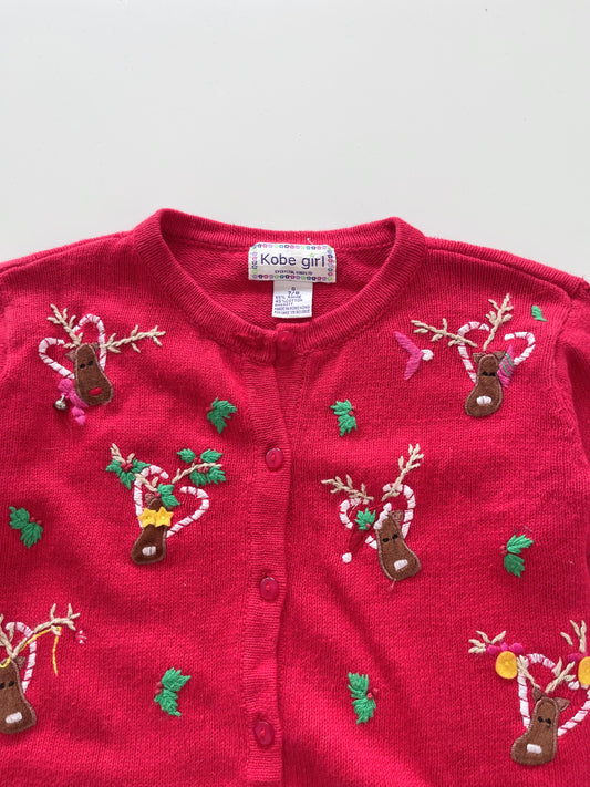 Kobe Girl Christmas Embroidered Sweater-Bust 36