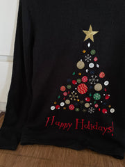 Embroidered Christmas Sweater-Bust 36