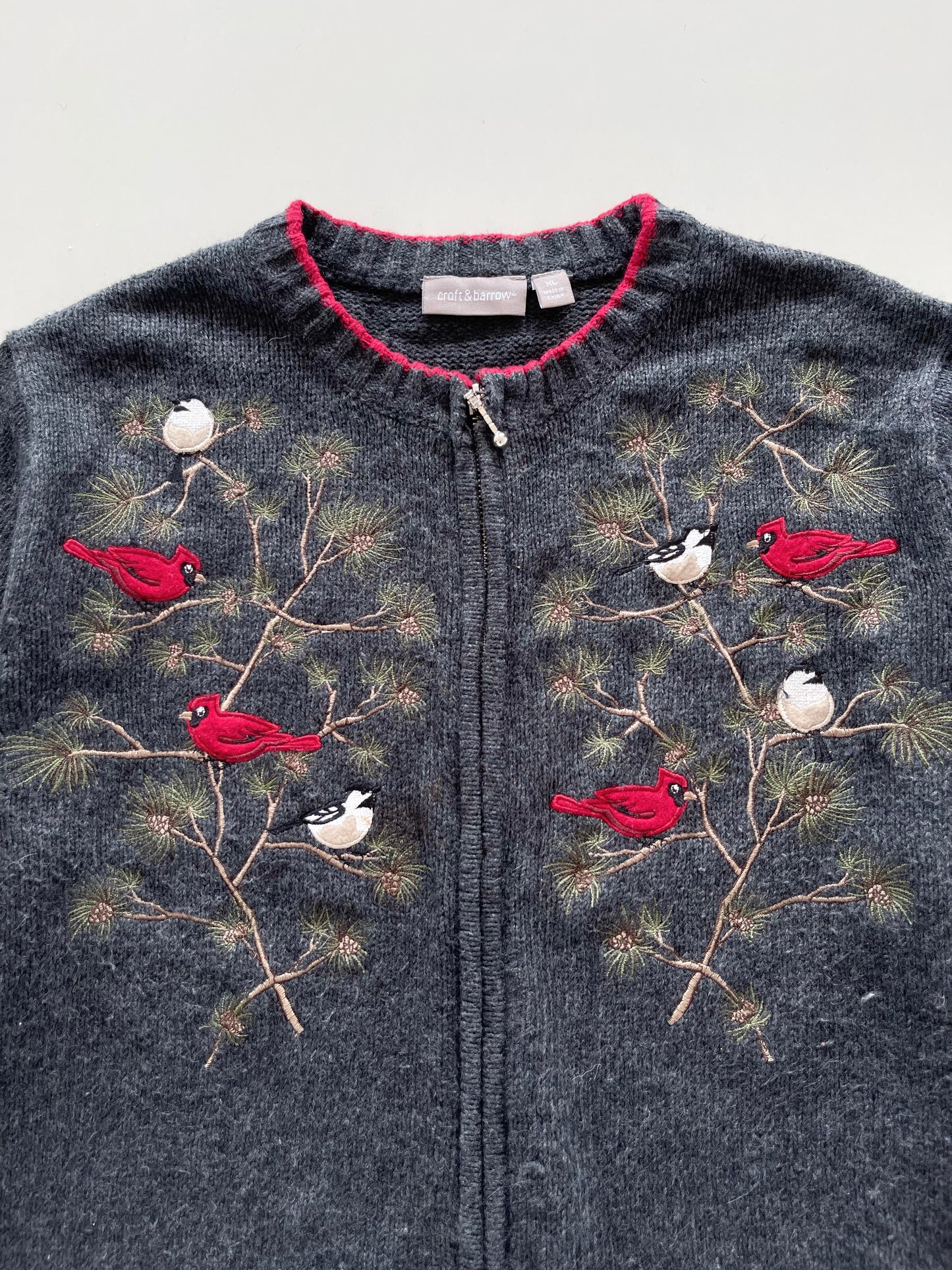 Croft & Barrow Vintage Embroidered Zipper -Bust46