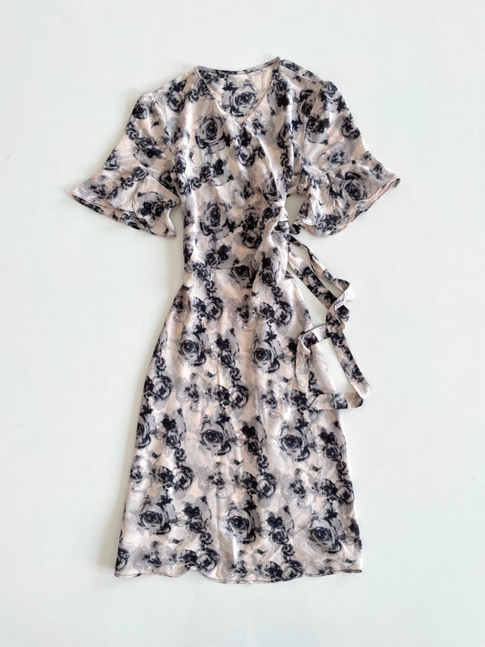 Black Rosie Wrap Dress-Bust 42