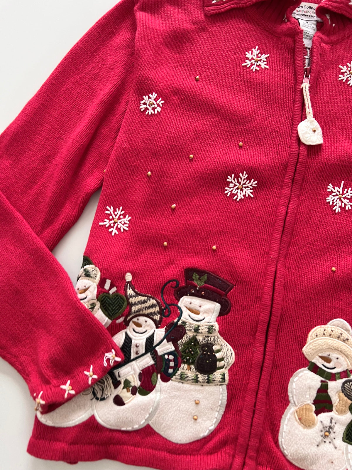 Heirloom Collectibles Christmas Zip Up Sweater-Bust 44