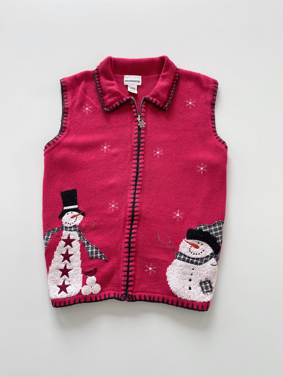 Breckenridge Embroidered Christmas Vest Sweater-Bust 44