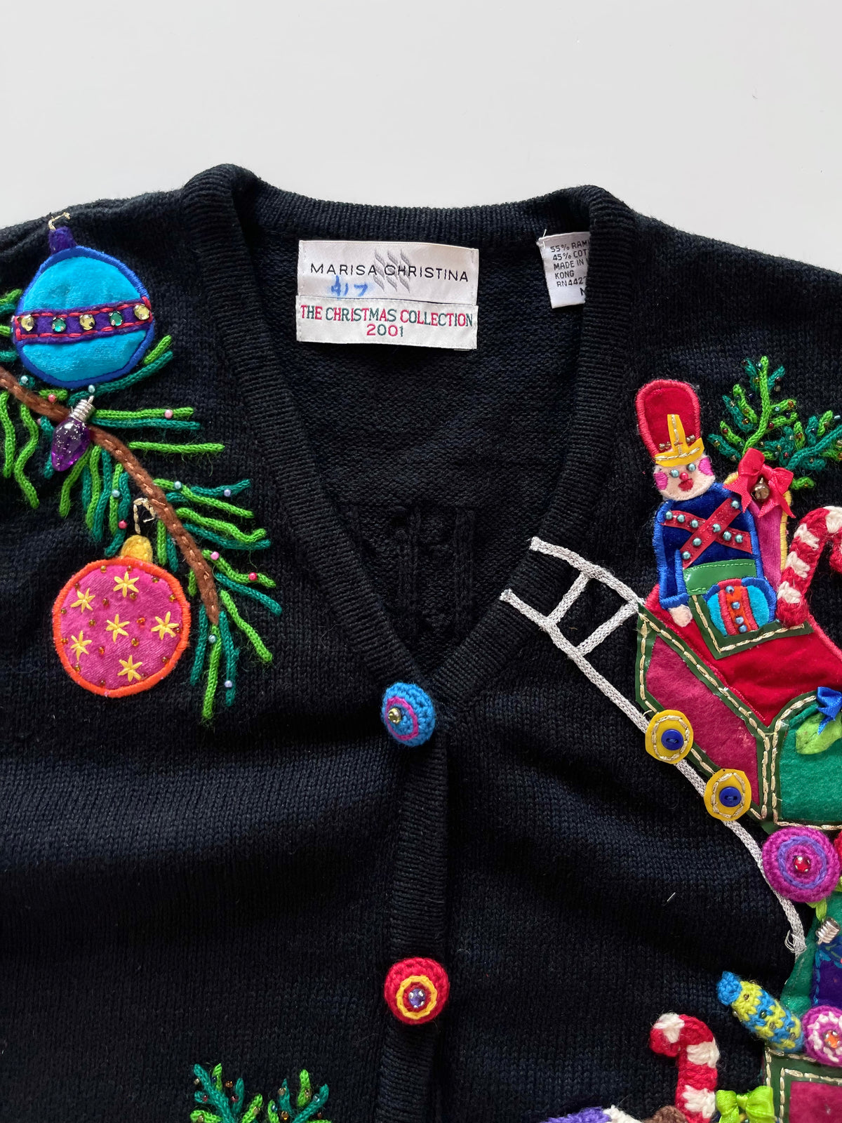 Marisa Christina Embroidered Christmas Vest Sweater-Bust 42
