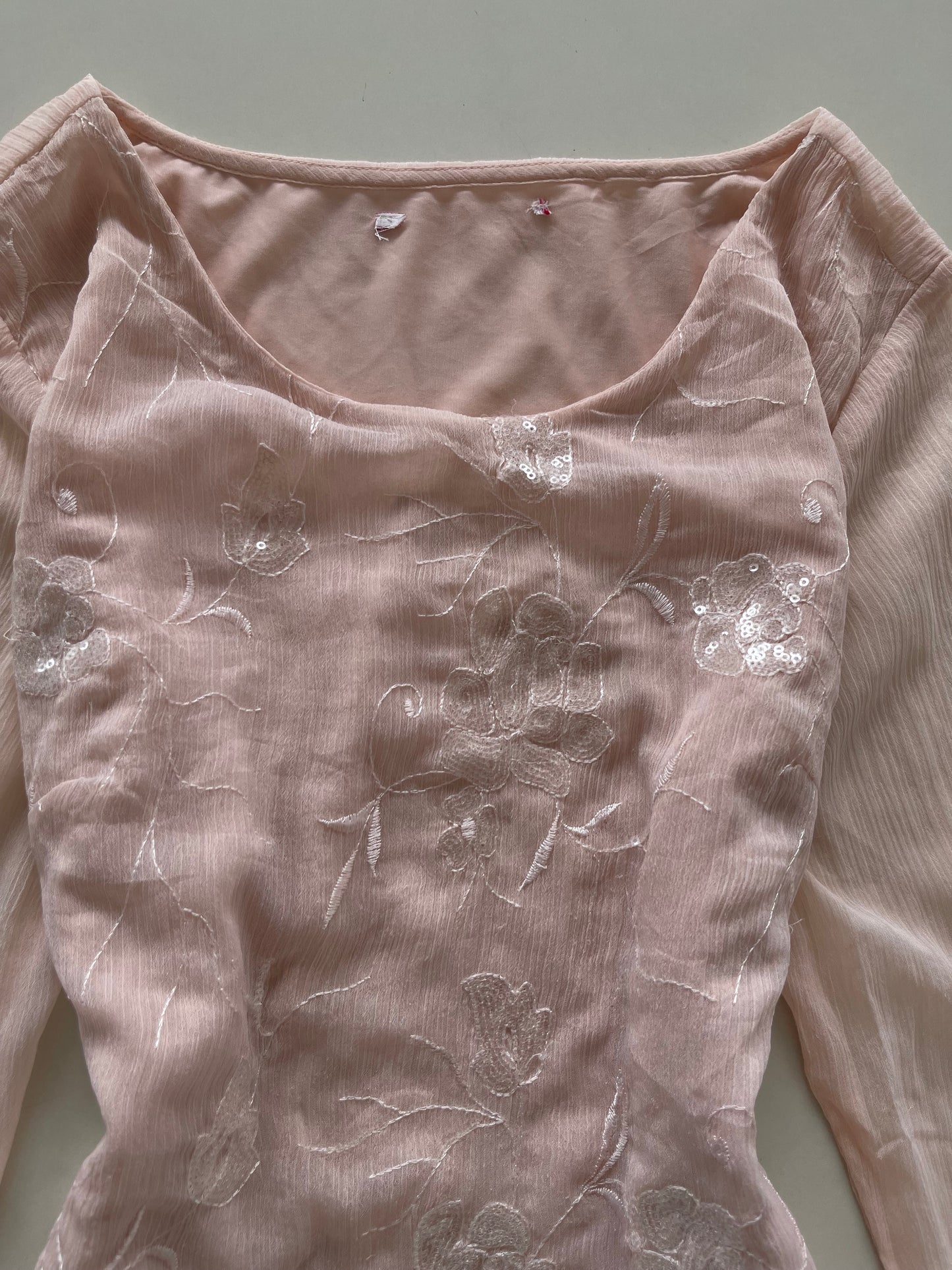 Powder Pink Embroidered Top-Bust 38