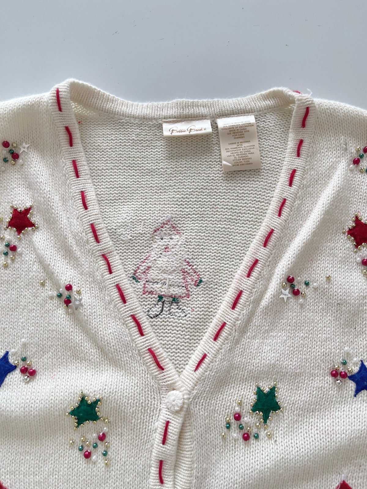 Bobbie Brooks Embroidered Christmas Vest Sweater-Bust 42