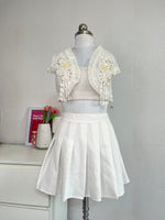 Load image into Gallery viewer, SOFT WHITE LACE EMBROIDERED SHRUG - BUST 30 TO 32
