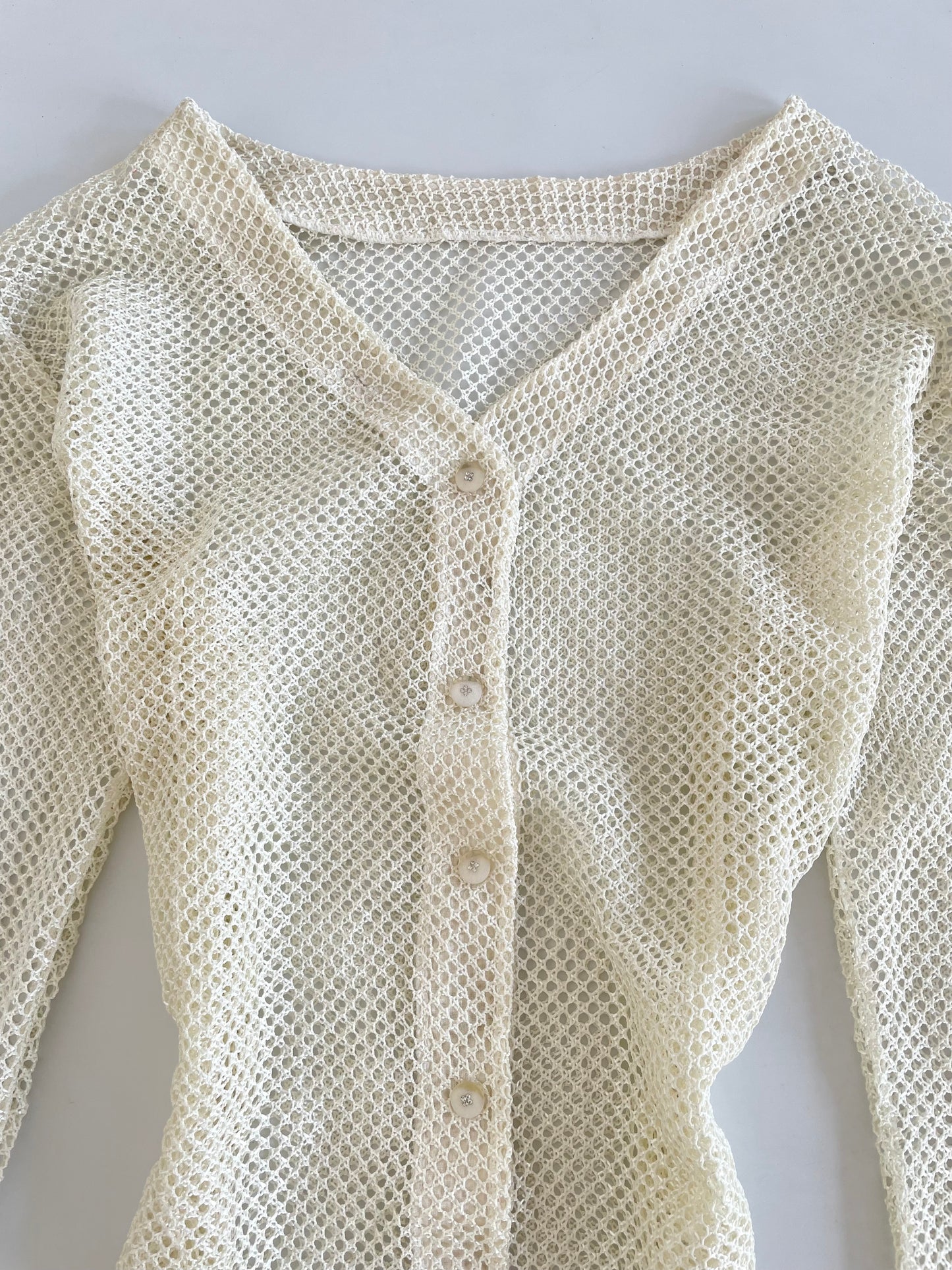 Crochet Sheer Shirt -Bust 44