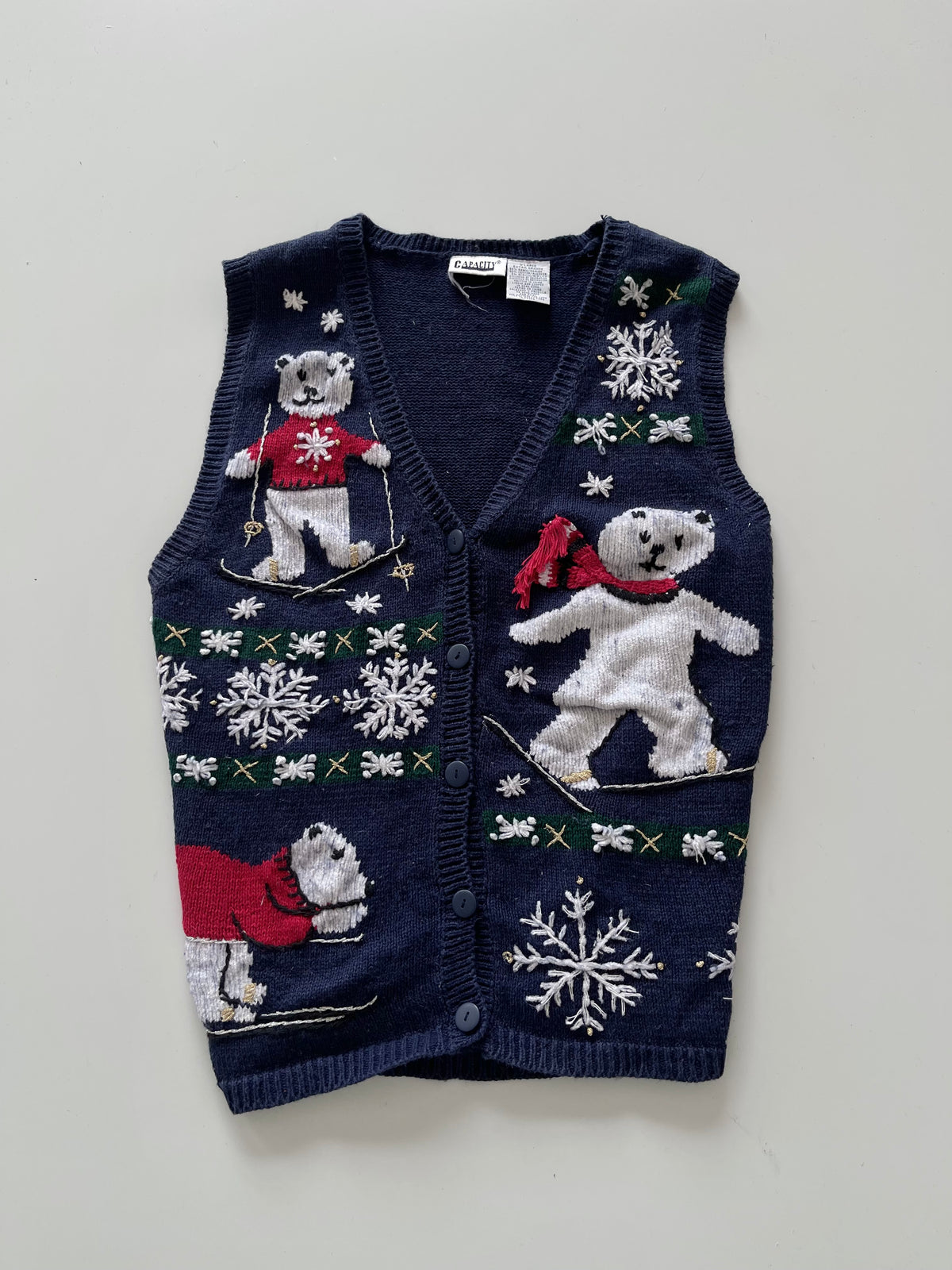 Capacity Embroidered Christmas Vest Sweater-Bust 46