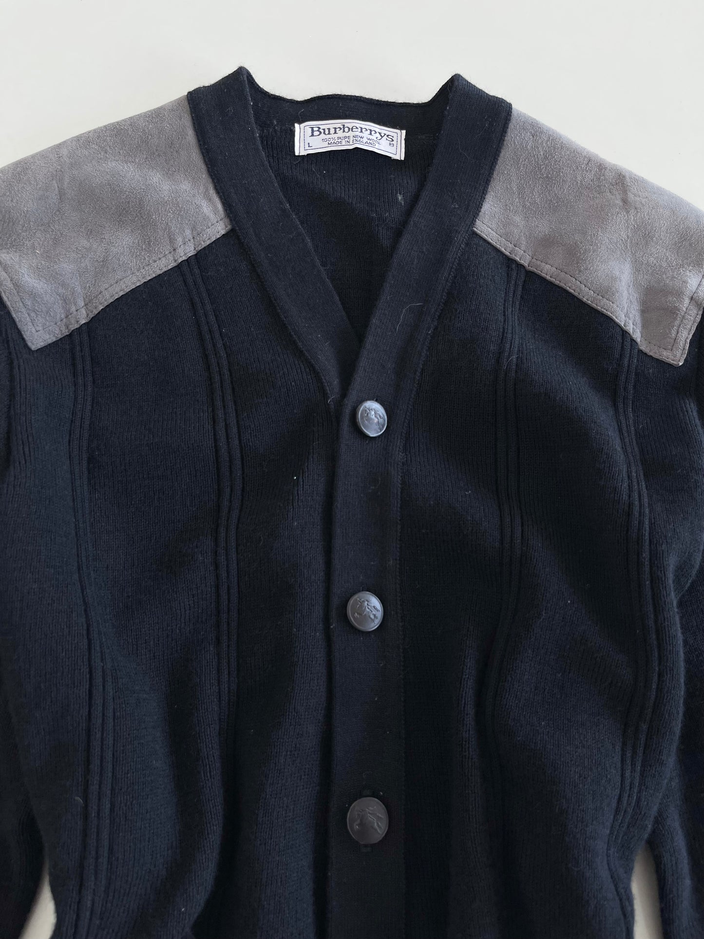 Burberry 100% Pure New Wool Vintage Cardigan-Bust 46