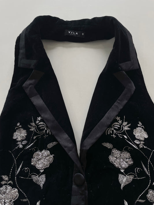 Vila Embroidered Glam Halterneck Waistcoat-Bust 32 to 34