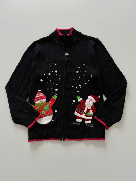 Mercer Street Studio Christmas Zip Up Sweater-Bust 42