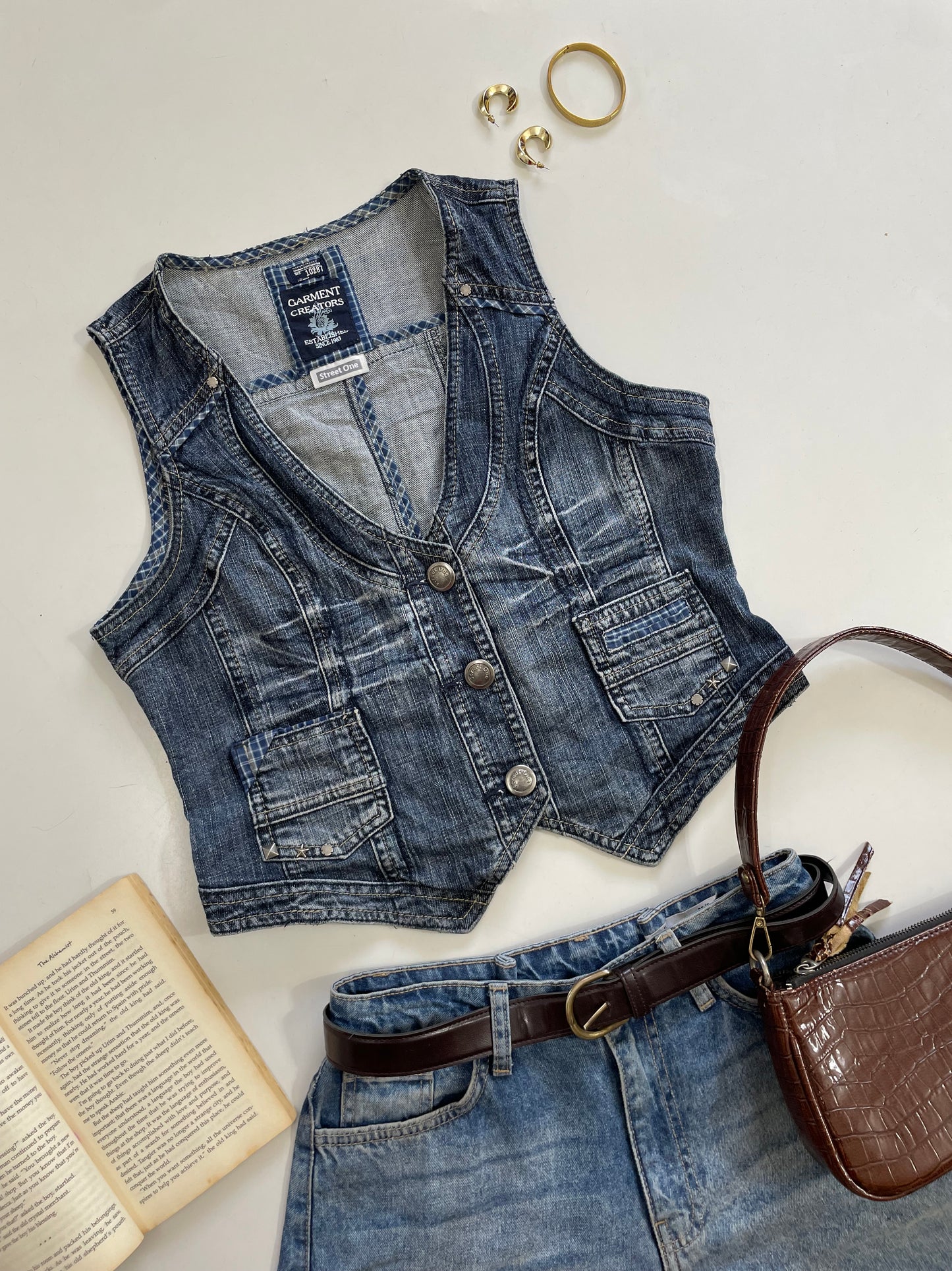 Vintage Denim Waistcoat - Bust 38