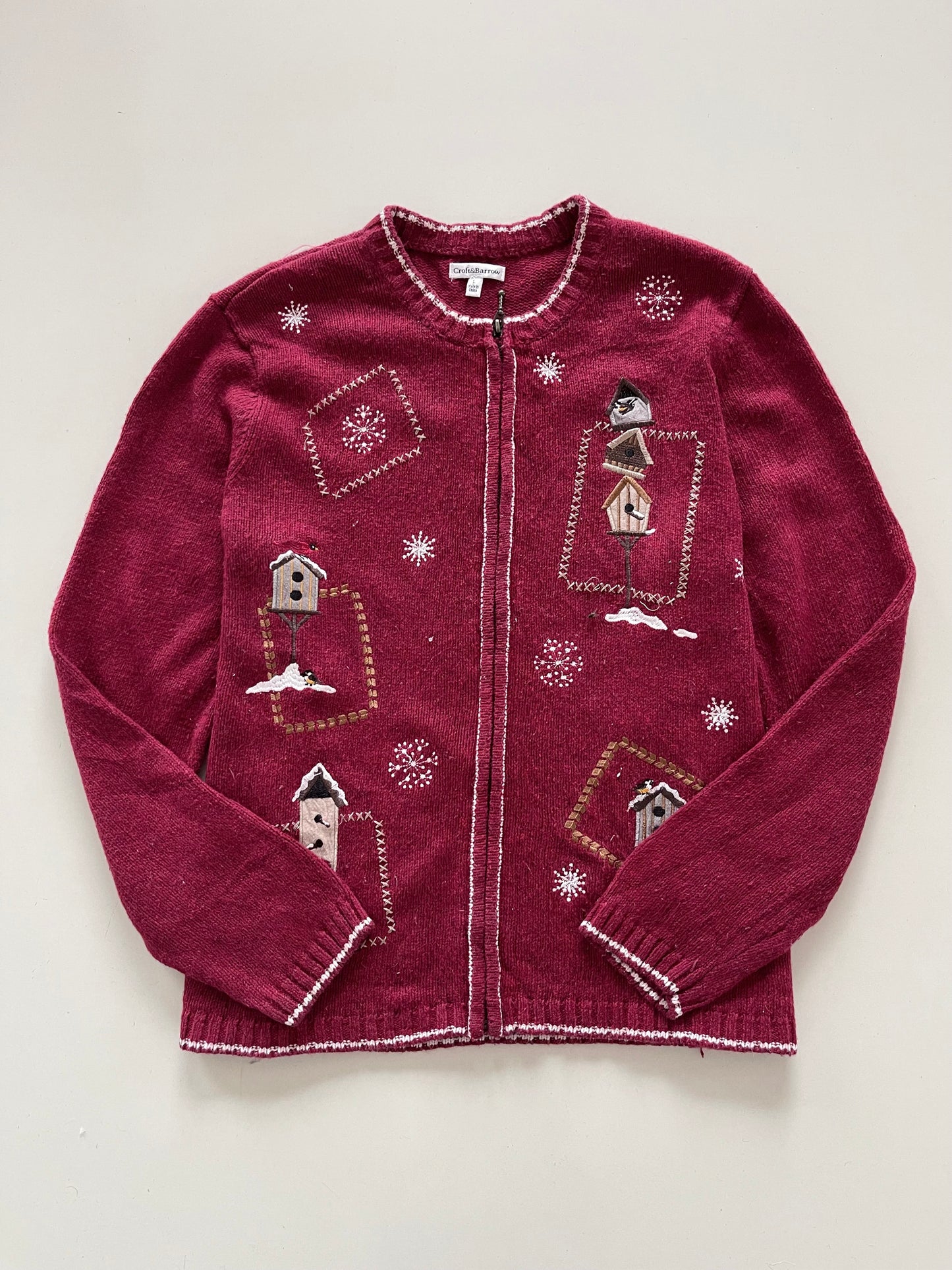 Croft & Barrow Embroidered Vintage Zipper-Bust 46