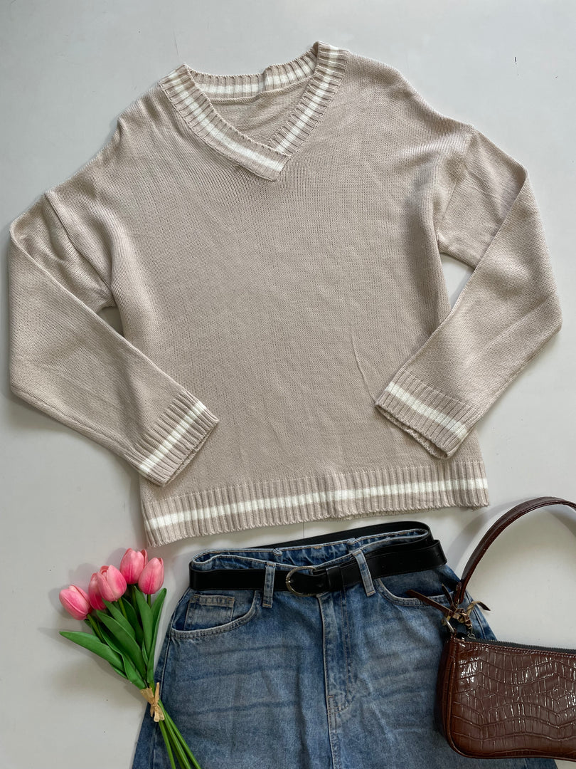 Beige Soft Chunky Sweater-Bust 44