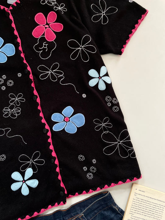 New Tagged Liz & Me Embroidered Sweater Vest-Bust 50